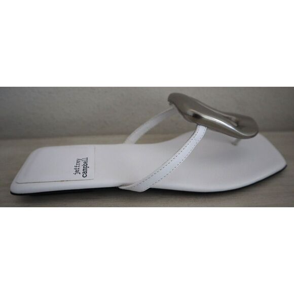 Jeffrey Campbell Women's Sz 8.5M White/Silver Linques-2 Flip Flop Sandals - Picture 7 of 13